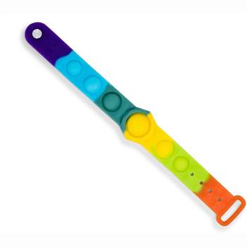 BOB Gift Push Pop Fidget Toy 6-Button Bracelet | Rainbow