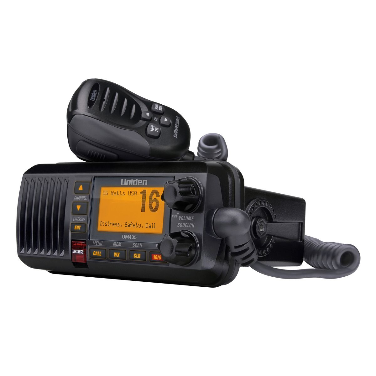 Uniden® 25-Watt Fixed-Mount VHF Marine Radio with DSC, UM435, Black in Black - thumbnail 4