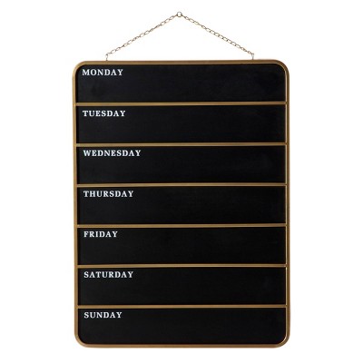 Wooden Sign Calendar Wall Decor Black - Olivia & May: Contemporary Mdf ...