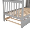 NicBex Twin Size Bunk Bed Convertible Design Triple Bed Frame with 4 Wheels, Guardrails and 4 Storage Ladders, No Spring Box Required - image 4 of 4