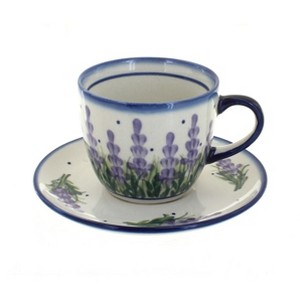 Blue Rose Polish Pottery 17G-17J WR Unikat Cup & Saucer - 1 of 1