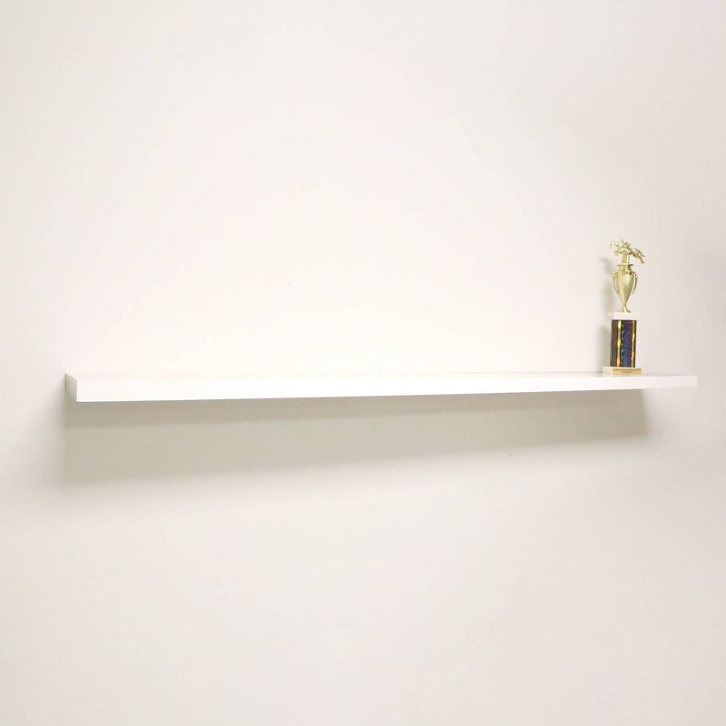 60&#34; Slim Low Profile Floating Wall Shelf White - Inplace, 3 of 5
