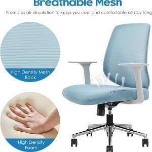 Infurnic Task and Office Chairs, Desk Chair with Armrest, Comfy Computer Desk Chair for Home and Office, Blue, 26"*27"*37" - 1 of 4