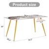CENGHU Modern Minimalist Rectangular Dining Table for 6, Kitchen Table with Black Sintered Stone Tabletop and Golden Stripe Pattern for Kitchen - 3 of 4