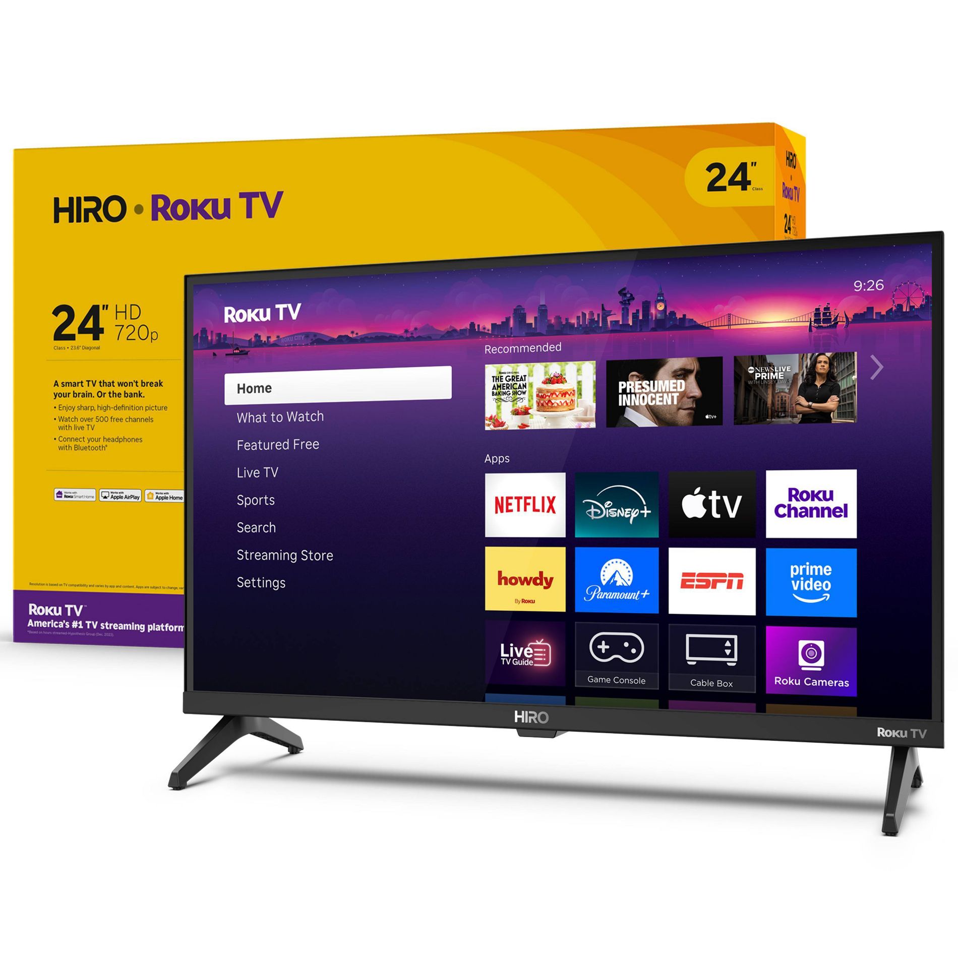 Hiro Roku TV 720p HD Smart TV Flat Screen LED Television with Roku TV and Dolby Audio for Streaming