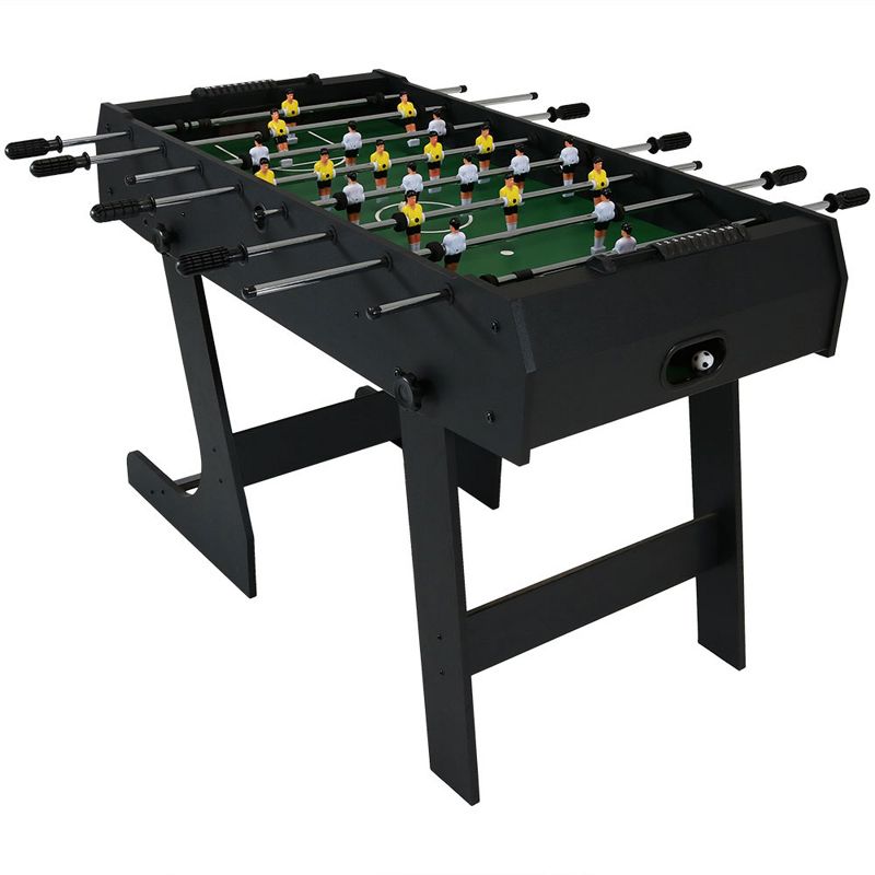 Sunnydaze Indoor Space-Saving Folding Family Foosball Soccer Game Table with Manual Scorers - 48" - Black, 1 of 15
