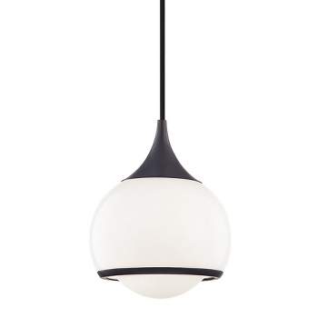 Mitzi Reese 1 - Light Pendant in  Old Bronze Shiny Opal White Glass Shade  Shade
