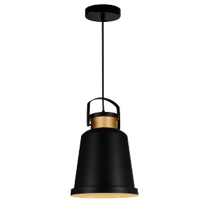 CWI Lighting Elisa 1 Light Down Pendant With Black Finish - 1 of 3