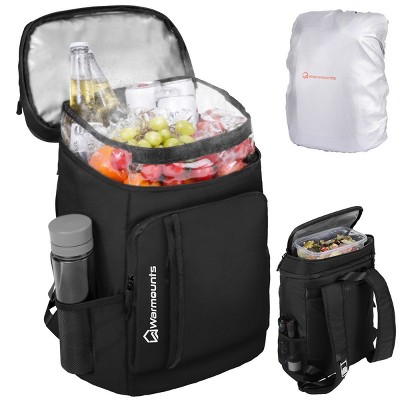 WARMOUNTS 34qt Insulated Backpack Cooler 36 Cans Soft Cooler with 2 Compartment