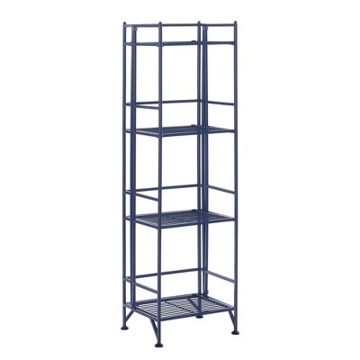 45" Xtra Storage 4 Tier Folding Metal Shelf Cobalt Blue - Breighton Home