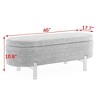 CENGHU Oval Storage Ottoman, Bedroom End Bench, Fabric Ottoman with Storage, Entryway Footstool, Ottoman Bench Rubber Wood Legs for Living Room - 4 of 4