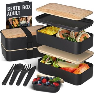 Premium Bento Box with Utensils, Chopsticks & Dip Container, for Adults & Kids - 1 of 4