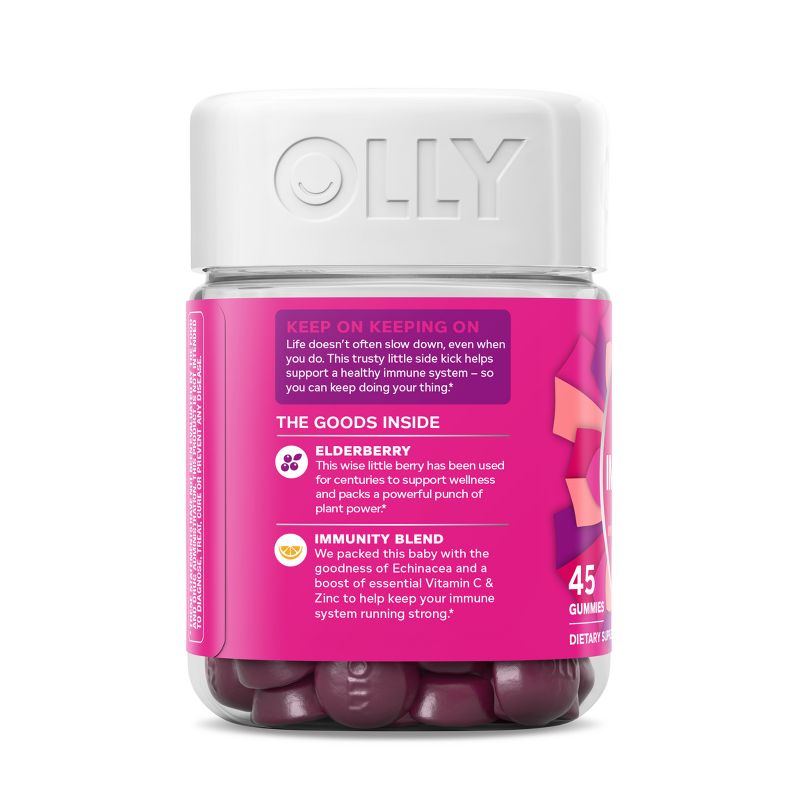 OLLY Active Immunity + Elderberry Support Gummies - Berry Brave - 45ct, 6 of 9