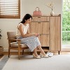 Shoe Storage Cabinet with 2 Flip Drawers and 2 Drawers, Freestanding Narrow Shoe Rack Cabinet for Entryway, Living Room, Hallway, Oak - 3 of 4
