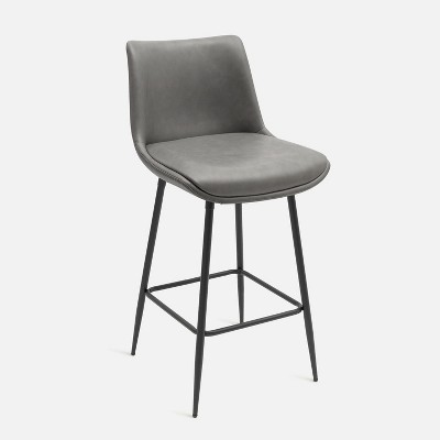 Vatros Counter Height Stools, FSC Certified Upholstered Faux Leather Bar Stools Set of 2