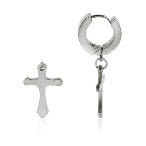 Slate by Rebl Cross Dangle Earring  Stainless Steel, 14x34mm - 1 of 1