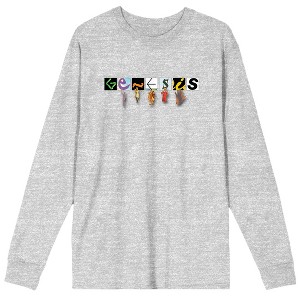 Genesis Turn It On Again Album Cover Art Crew Neck Long Sleeve Athletic Heather Adult Tee - 1 of 2