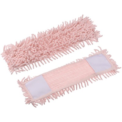 Unique Bargains Chenille Microfiber Washable Reusable Mop Replacement Head 2 Pcs