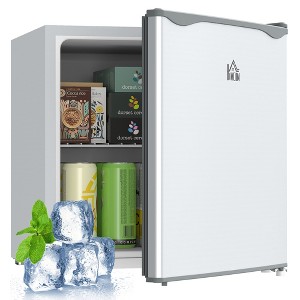 HOMCOM Mini Freezer Countertop, 1.1 Cu.Ft Compact Upright Freezer with Removable Shelves, Reversible Door for Home, Dorm, Apartment and Office - 1 of 4