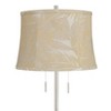 360 Lighting Abba Modern 65" Tall Standing Floor Lamp Skinny Pole Twin Pull Chain Silver Metal Brushed Steel Finish Bedroom Drum Bergamo Gold Shade - 2 of 4