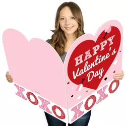 Big Dot of Happiness Conversation Hearts - Kids Valentine's Day Giant Greeting Card - Big Shaped Jumborific Card