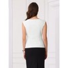 INSPIRE CHIC Women's Summer Tie Front Boat Neck Sleeveless Work Blouse - 3 of 4