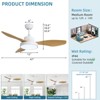 47 Inch Ceiling Fans with Lights and Remote 6-Speeds Noiseless Reversible DC Motor, 3CCT, ABS Blades Ceiling Fan for Outdoor Indoor Farmhouse Patio - 4 of 4