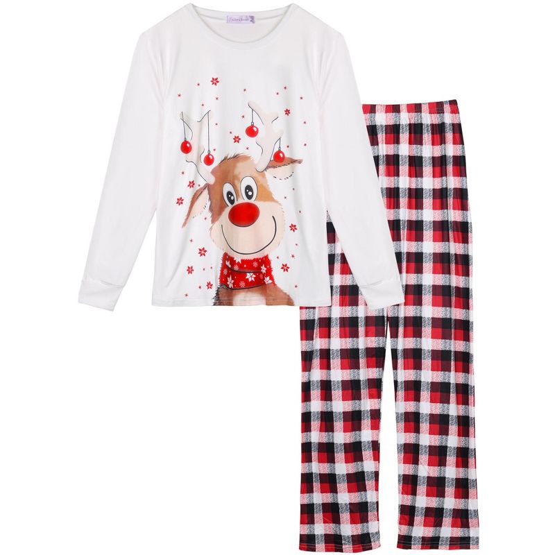 cheibear Family Christmas Pajamas Matching Sets Sleepwear Holiday Home Party Pajama Set, 2 of 5