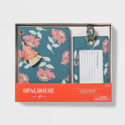 Passport & Luggage Tag Set Blue Floral - Opalhouse™