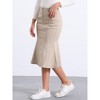 INSPIRE CHIC Women's High Waist Fishtail Ruffle Denim Jean Skirt - 3 of 4