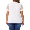 Agnes Orinda Women's Plus Size Crew Neck Mesh Short Sleeve Summer Casual Blouse - 4 of 4