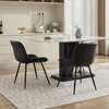 Akoasm Set of 2 Modern Dining Chairs, Armless Chair with Faux Leather Upholstered For Dining Room-Black - 2 of 4