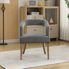 Grungis Open Back Accent Chair with Solid Wood Legs,PU Lounge Chair with Curved Armrests Design,Accent Chair for Bedroom,Reading Room,Office - 2 of 4
