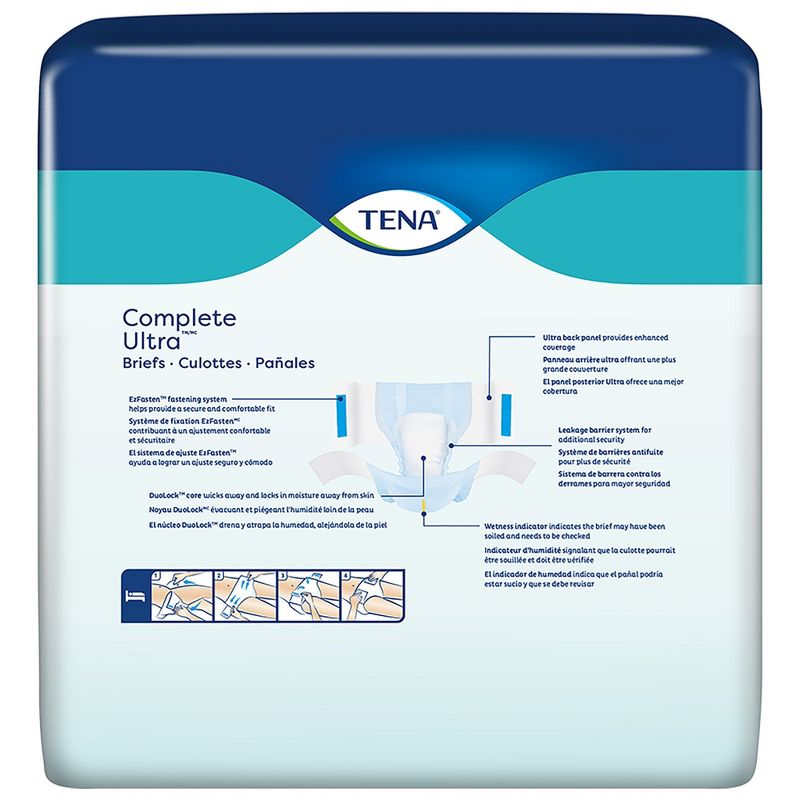 TENA Complete Ultra Disposable Diaper Brief, Moderate, Large, 2 of 5
