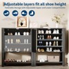 40in Tall Rattan & Wooden Shoe Storage Rack – Farmhouse Freestanding Cabinet with Adjustable Shelves & Open Shelf, Organizer for Entryway to Bedroom - 4 of 4