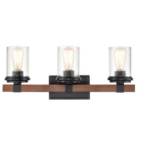 Millennium Lighting Taos 3 - Light Vanity in  Matte Black/Wood Grain - 1 of 1