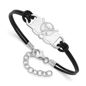 Black Bow Jewelry Sterling Silver Buffalo Sabres NHL charm Bracelet 7 Inch - 1 of 3