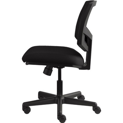 Black Mesh Adjustable Swivel Task Chair with Fabric Seat