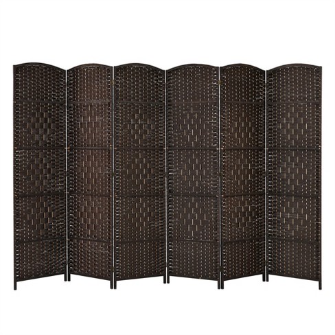 Costway 6-panel Room Divider 6ft Weave Fiber Folding Privacy Screen ...