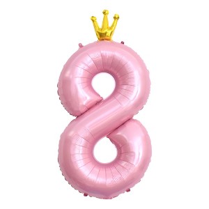 Unique Bargains Number 8 Foil Balloon 42 Inch Pink 1 Pc : Target