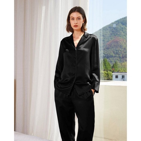 Black 2025 silk nightwear