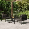 vidaXL Patio Furniture Set Outdoor Sectional Sofa Set Aluminum Anthracite - 2 of 4