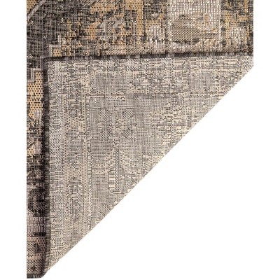 Charcoal Elegance 9' x 12' Synthetic Outdoor Traditional Rug