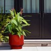 LuxenHome 11" Dia Ceramic Planter Red Glazed Indoor Outdoor Decorative Plant Pot with Drainage Hole and Rubber Plug Modern Round Garden Pot - 2 of 4