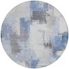 Denim Blue And Ivory Abstract Washable Indoor Outdoor Area Rug - 4 of 4