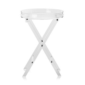VEVOR Acrylic Folding Tray Table, Acrylic End Table with Folding X Leg, Clear Acrylic Side Table for Coffee, Drink, Food, Snack used in Living Room - 1 of 4