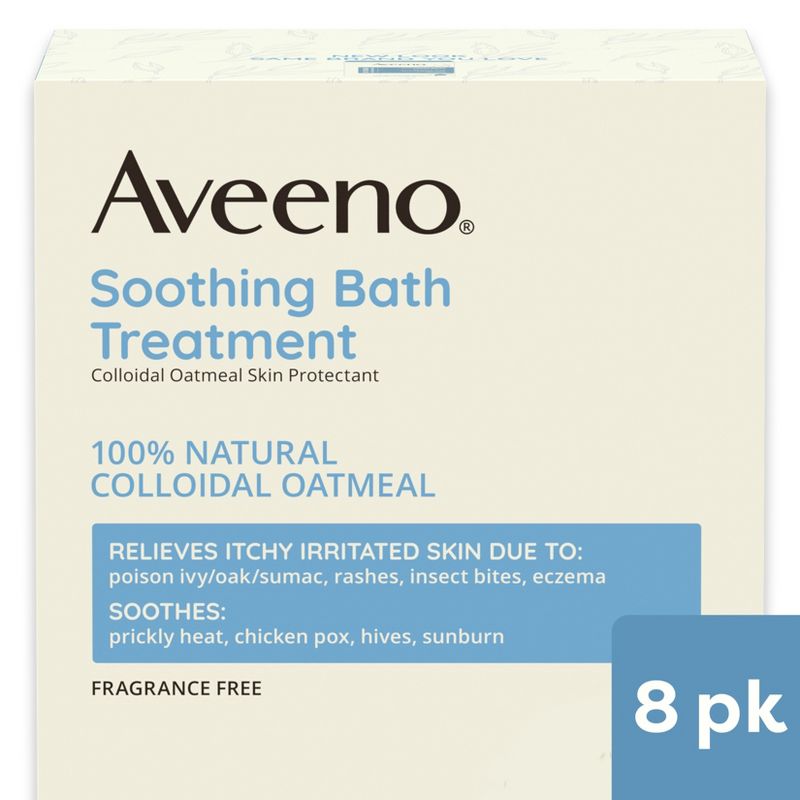 Aveeno Soothing Oatmeal Bath Soak for Eczema with Natural Colloidal Oatmeal - Scented - 1.5oz/8ct, 1 of 9