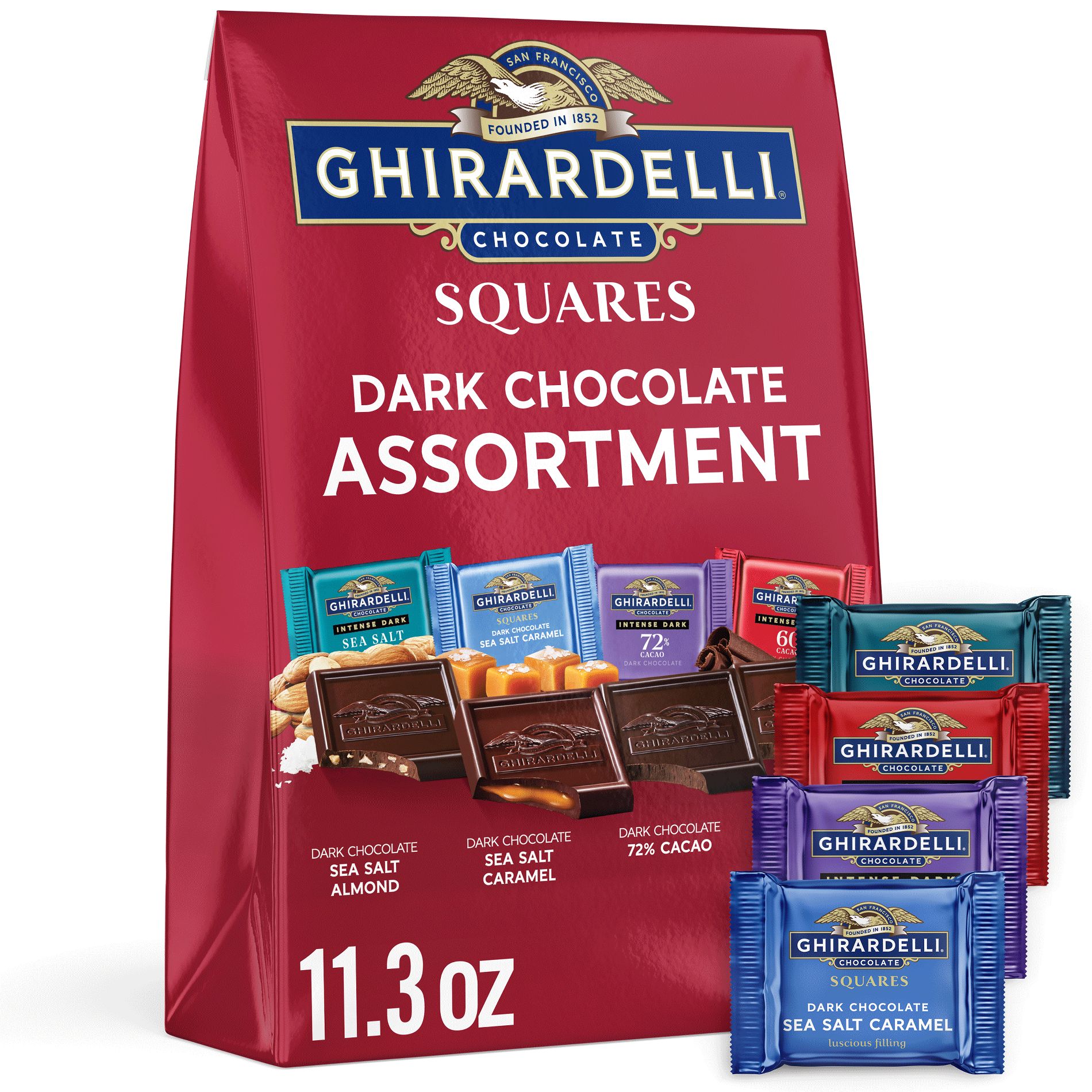 Ghirardelli Dark Square Chocolate Assortment - XL Bag - 11.3oz