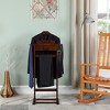 Proman Products Mission Wardrobe Wood Valet Stand with Drawer, Contour Hanger, Trouser Bar, Tie & Belt Hooks and Shoe Rack, Dark Walnut - VL16188 - 3 of 4
