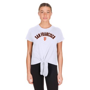 MLB San Francisco Giants Women's White Front Knot T-Shirt - 1 of 4